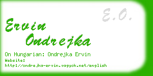 ervin ondrejka business card